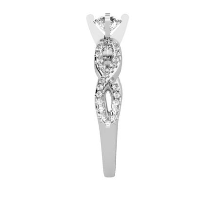 Solitaire ring with accent stones .79 ct