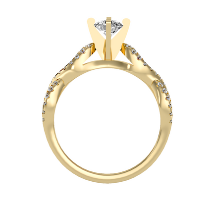 Solitaire ring with accent stones .79 ct