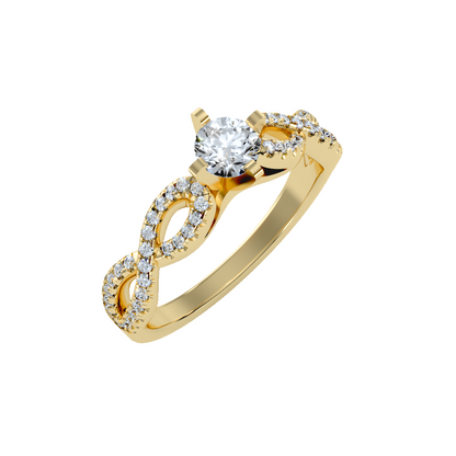 Solitaire ring with accent stones .79 ct