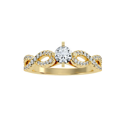 Solitaire ring with accent stones .79 ct