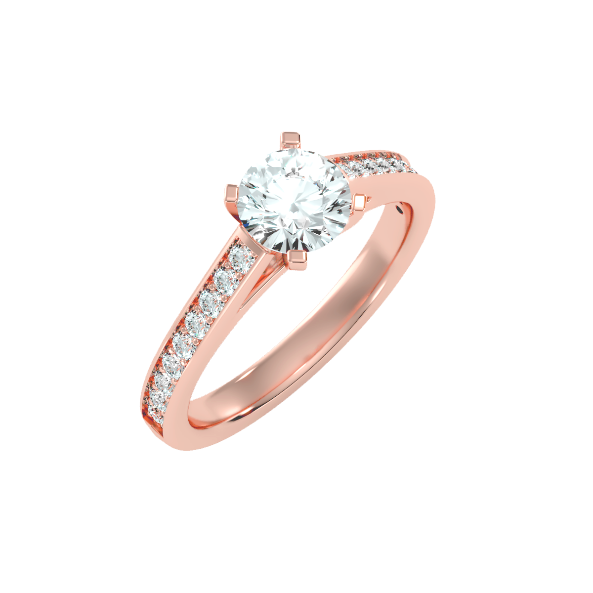 Solitaire ring with accent stones 1.41 ct