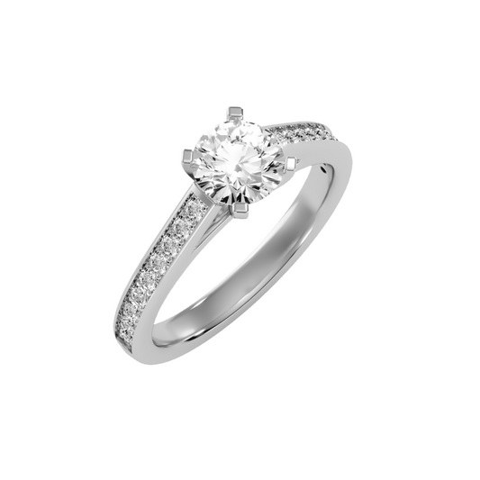 Solitaire ring with accent stones 1.41 ct