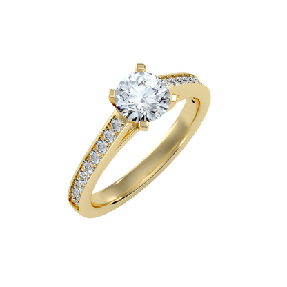 Solitaire ring with accent stones 1.41 ct