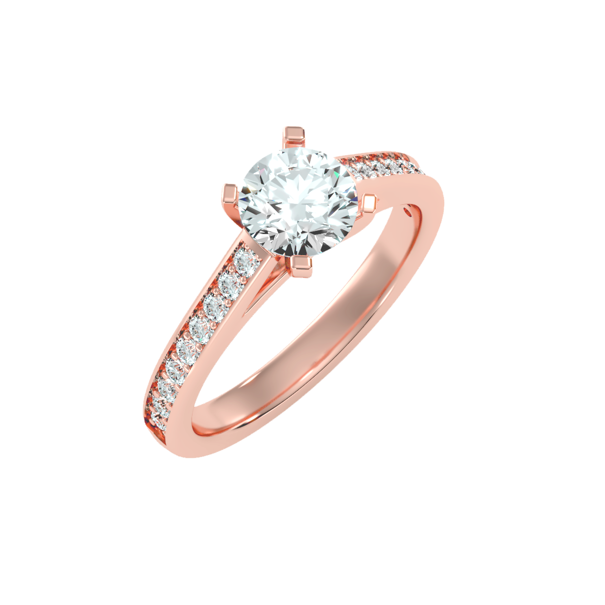 Solitaire ring with accent stones 1.51 ct