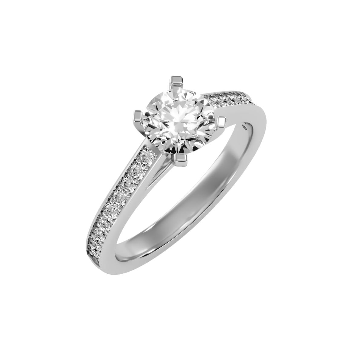 Solitaire ring with accent stones 1.51 ct