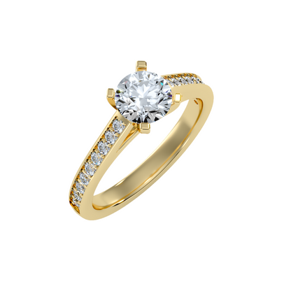 Solitaire ring with accent stones 1.51 ct