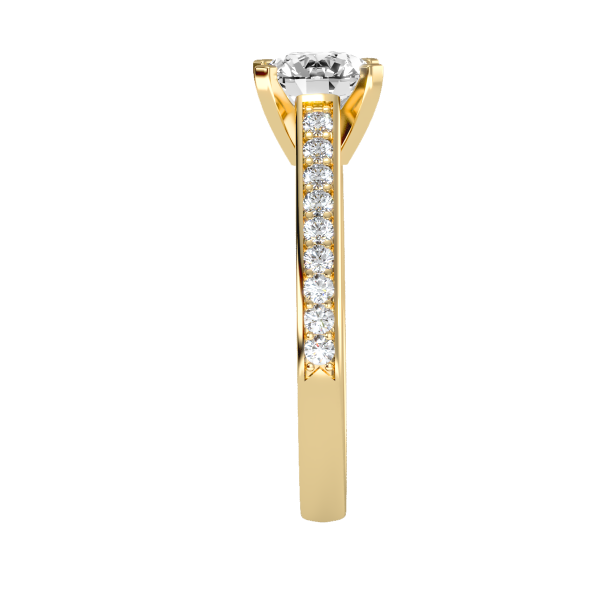 Solitaire ring with accent stones 1.51 ct