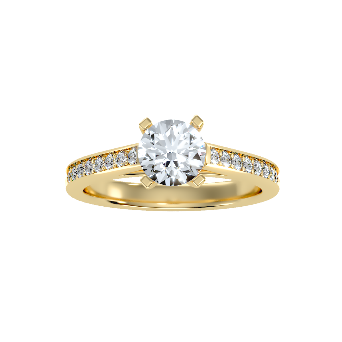 Solitaire ring with accent stones 1.51 ct