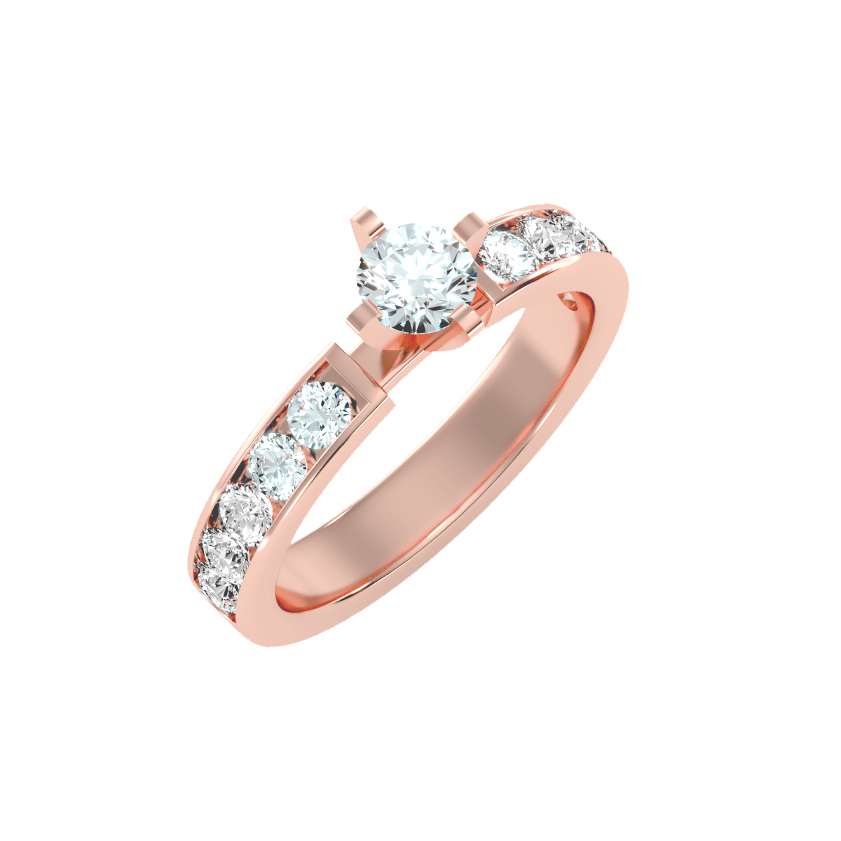 Solitaire ring with accent stones 1.26 ct