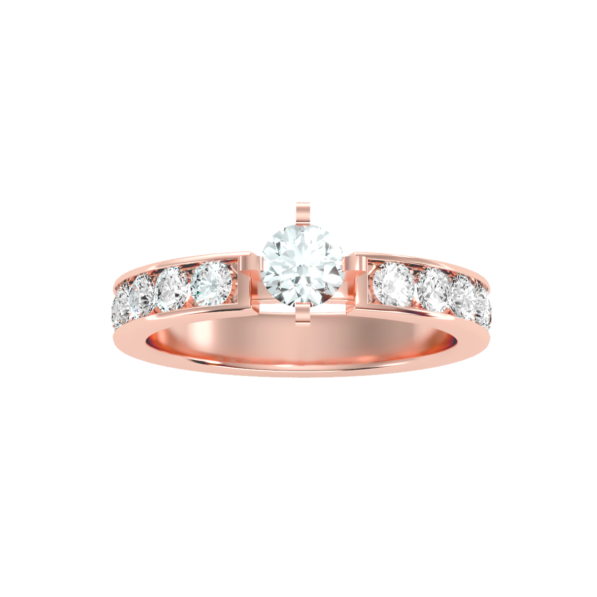 Solitaire ring with accent stones 1.26 ct