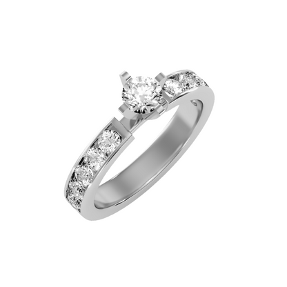 Solitaire ring with accent stones 1.26 ct