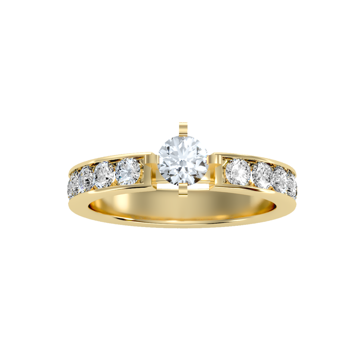 Solitaire ring with accent stones 1.26 ct