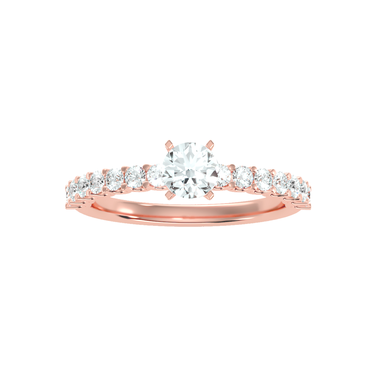 Solitaire ring with accent stones 1.08 ct