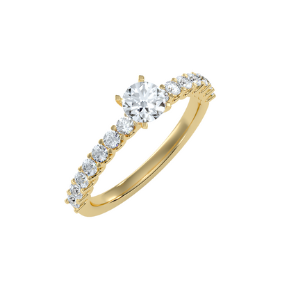 Solitaire ring with accent stones 1.08 ct