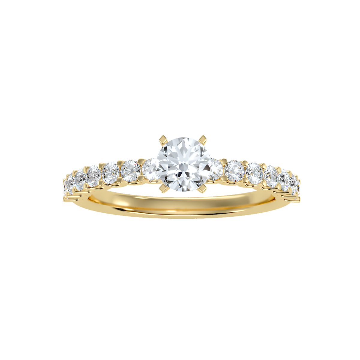 Solitaire ring with accent stones 1.08 ct