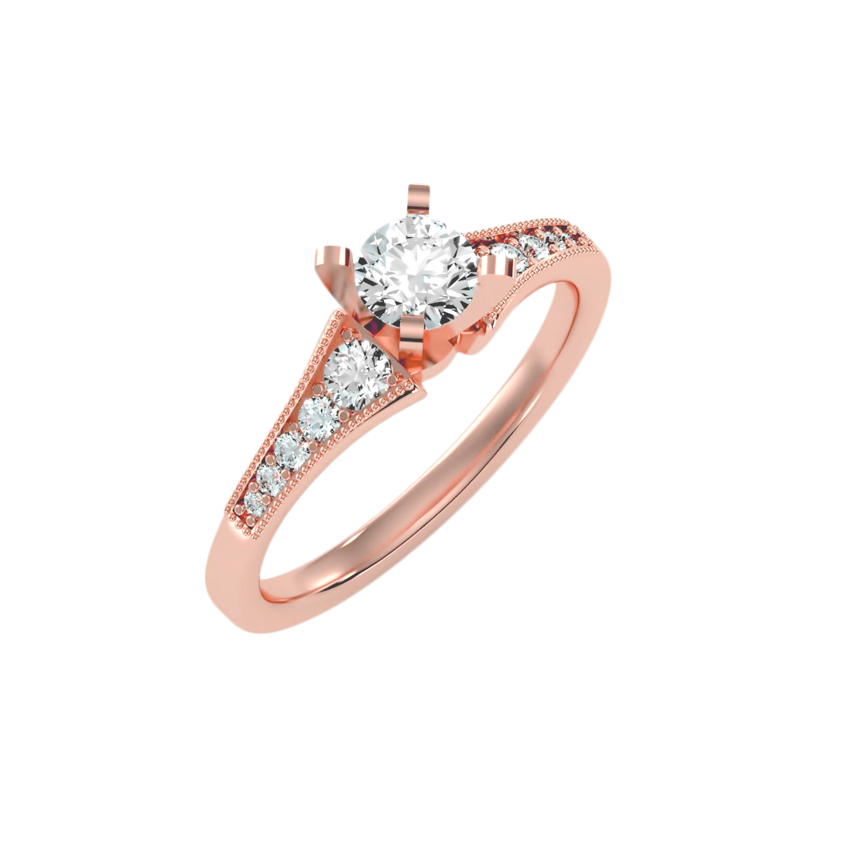 Solitaire ring with accent stones 1.49 ct