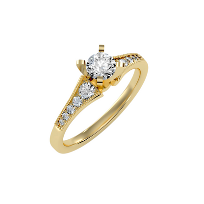 Solitaire ring with accent stones 1.49 ct