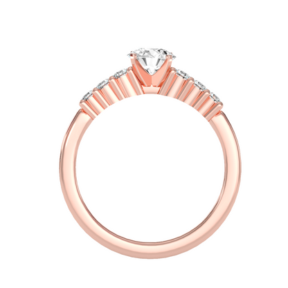 Solitaire ring with accent stones .87 ct