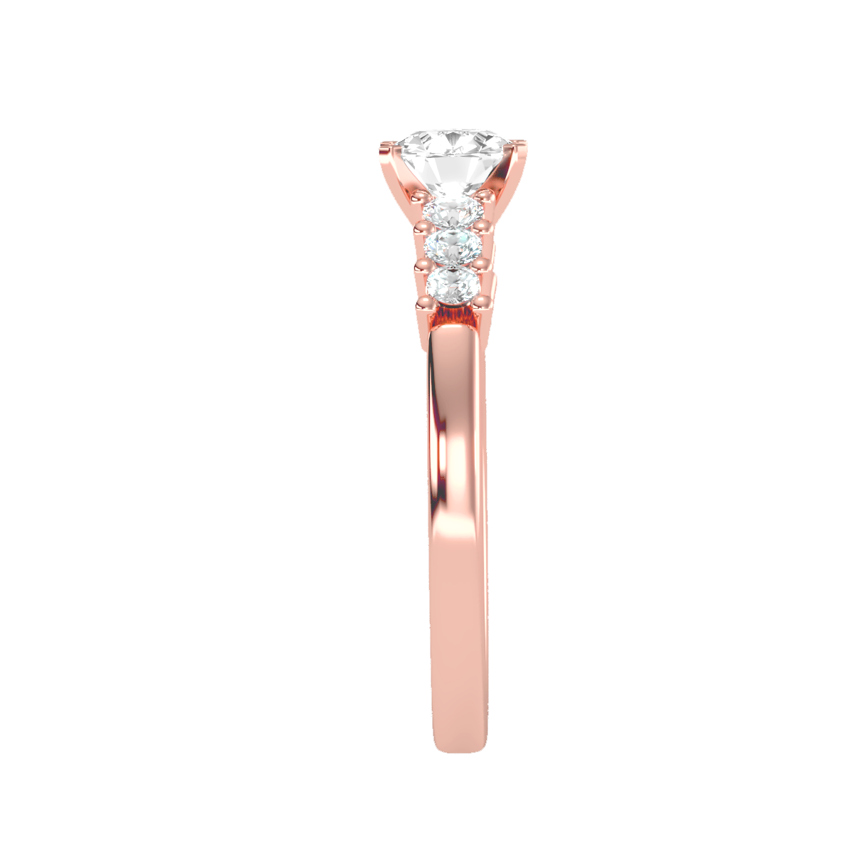 Solitaire ring with accent stones .87 ct