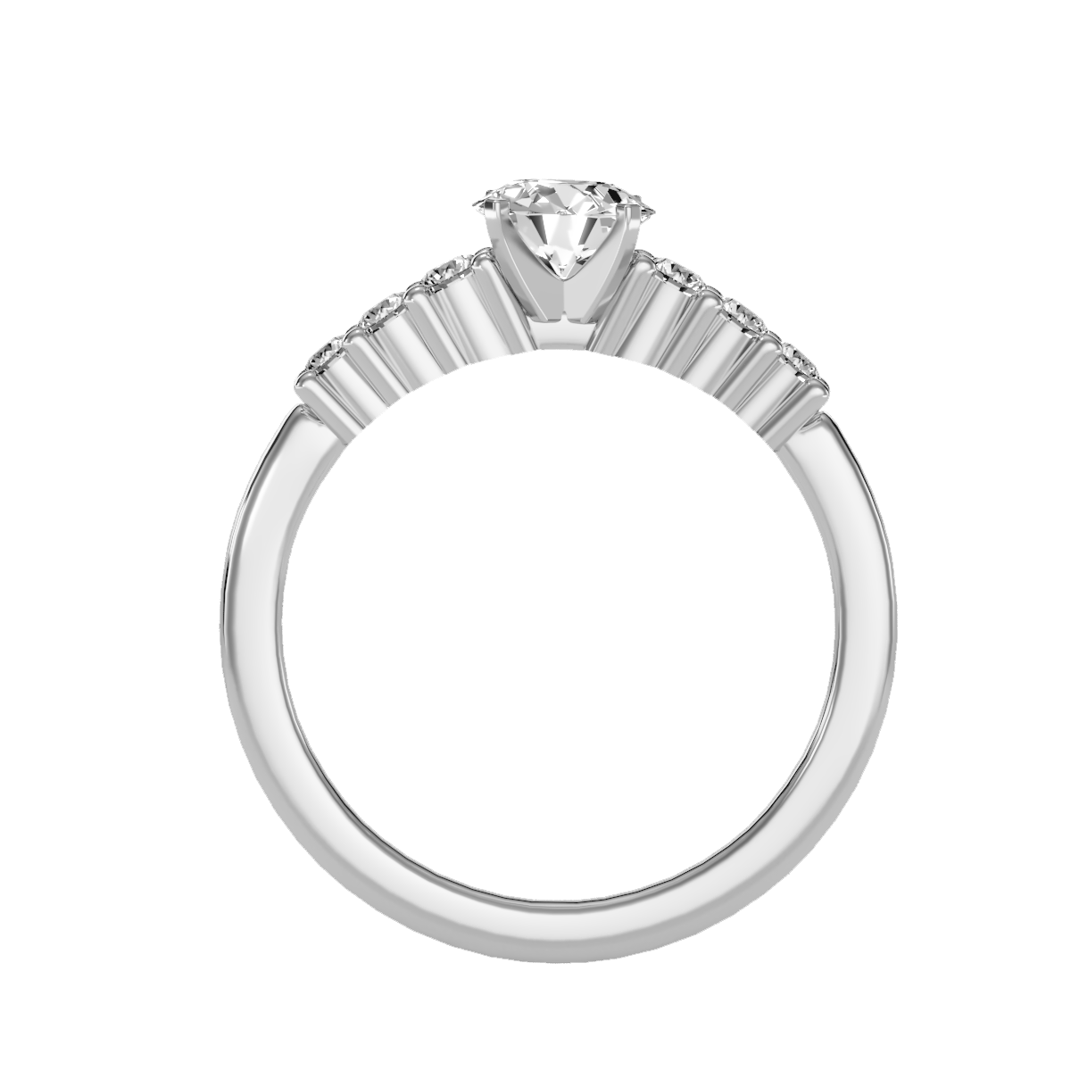 Solitaire ring with accent stones .87 ct