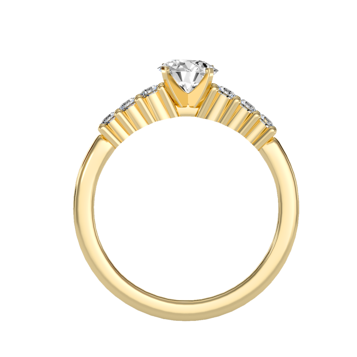 Solitaire ring with accent stones .87 ct