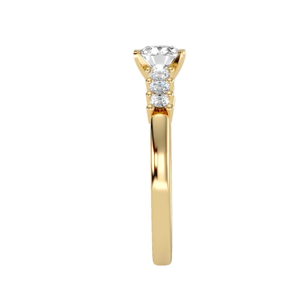 Solitaire ring with accent stones .87 ct