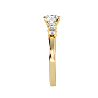 Solitaire ring with accent stones .87 ct