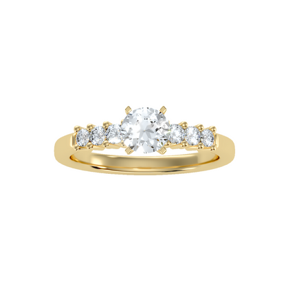 Solitaire ring with accent stones .87 ct