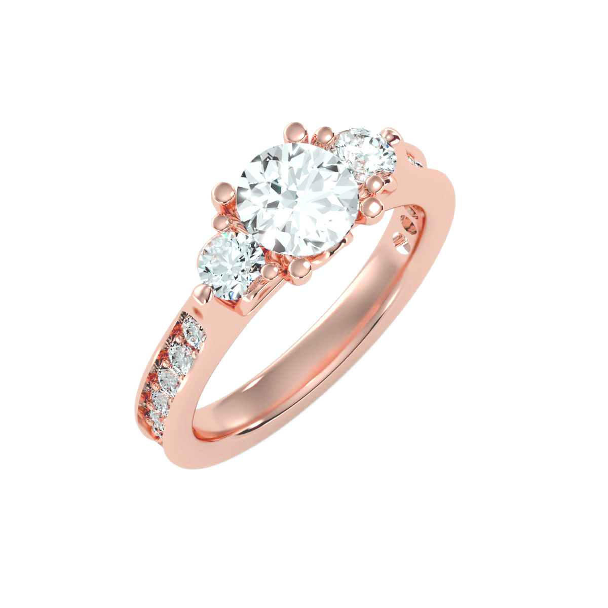 Solitaire ring with accent stones 2.01 ct