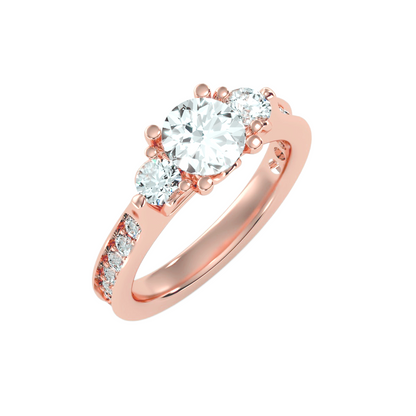 Solitaire ring with accent stones 2.01 ct