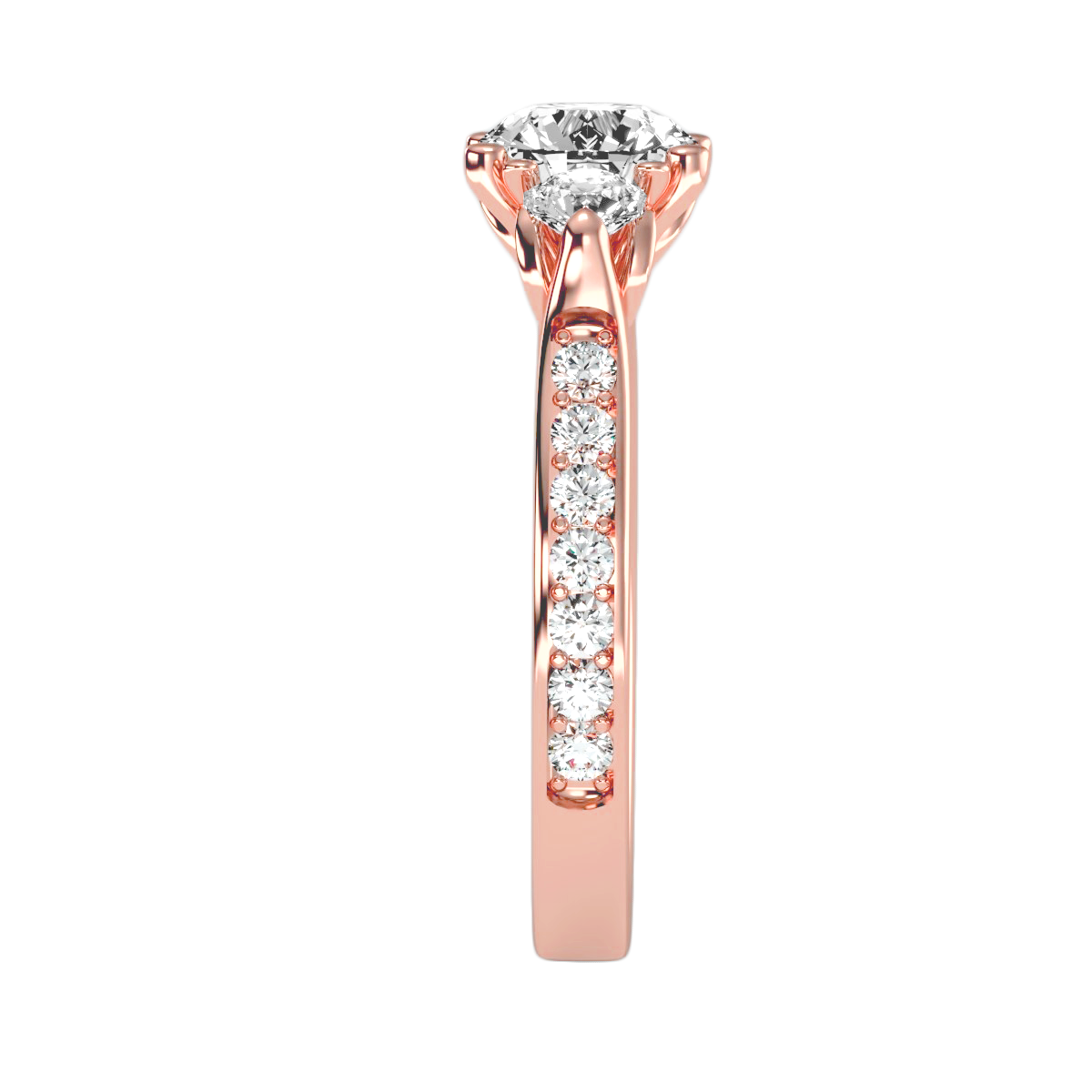 Solitaire ring with accent stones 2.01 ct