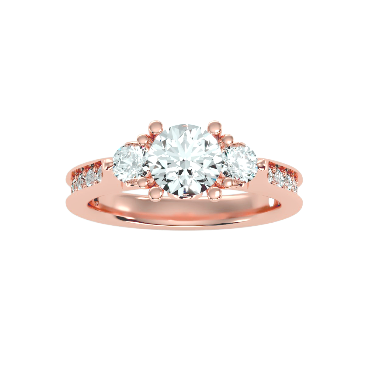 Solitaire ring with accent stones 2.01 ct