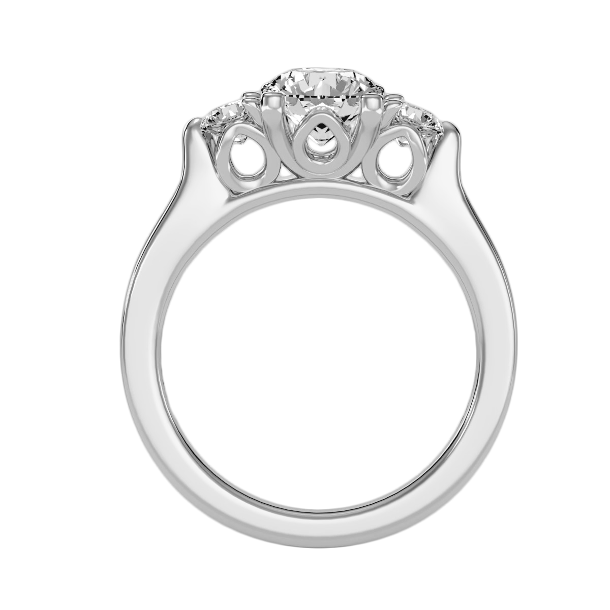 Solitaire ring with accent stones 2.01 ct