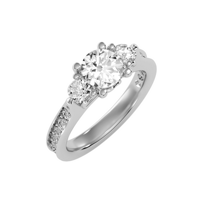 Solitaire ring with accent stones 2.01 ct