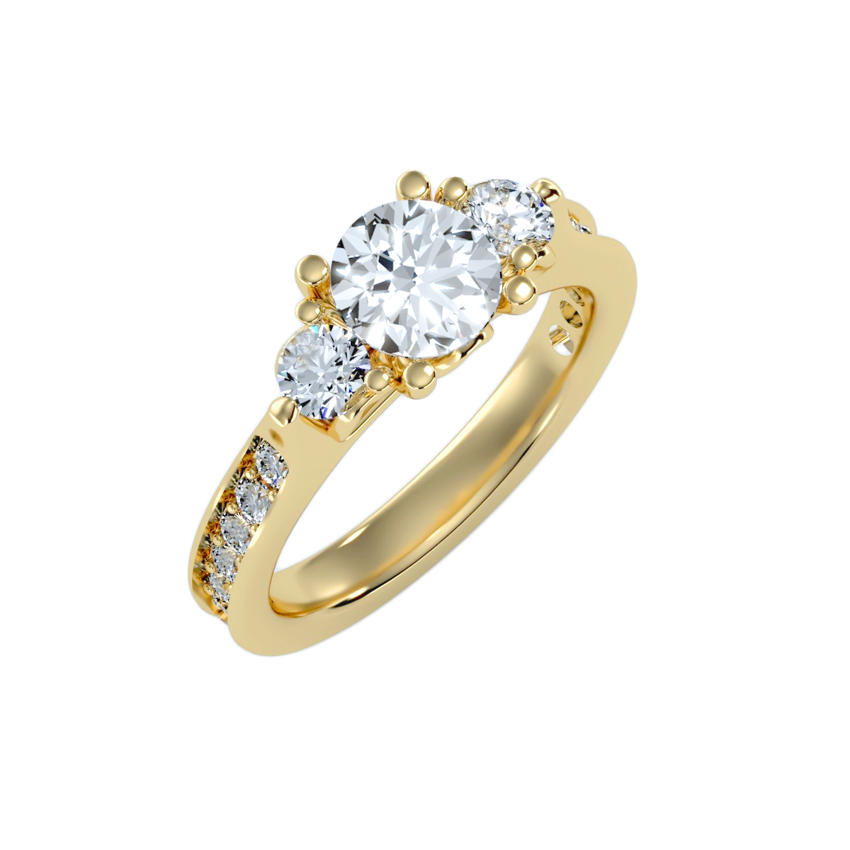 Solitaire ring with accent stones 2.01 ct