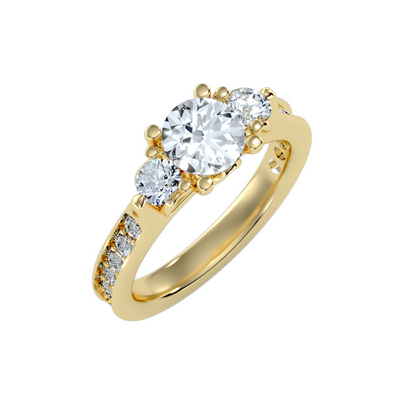 Solitaire ring with accent stones 2.01 ct