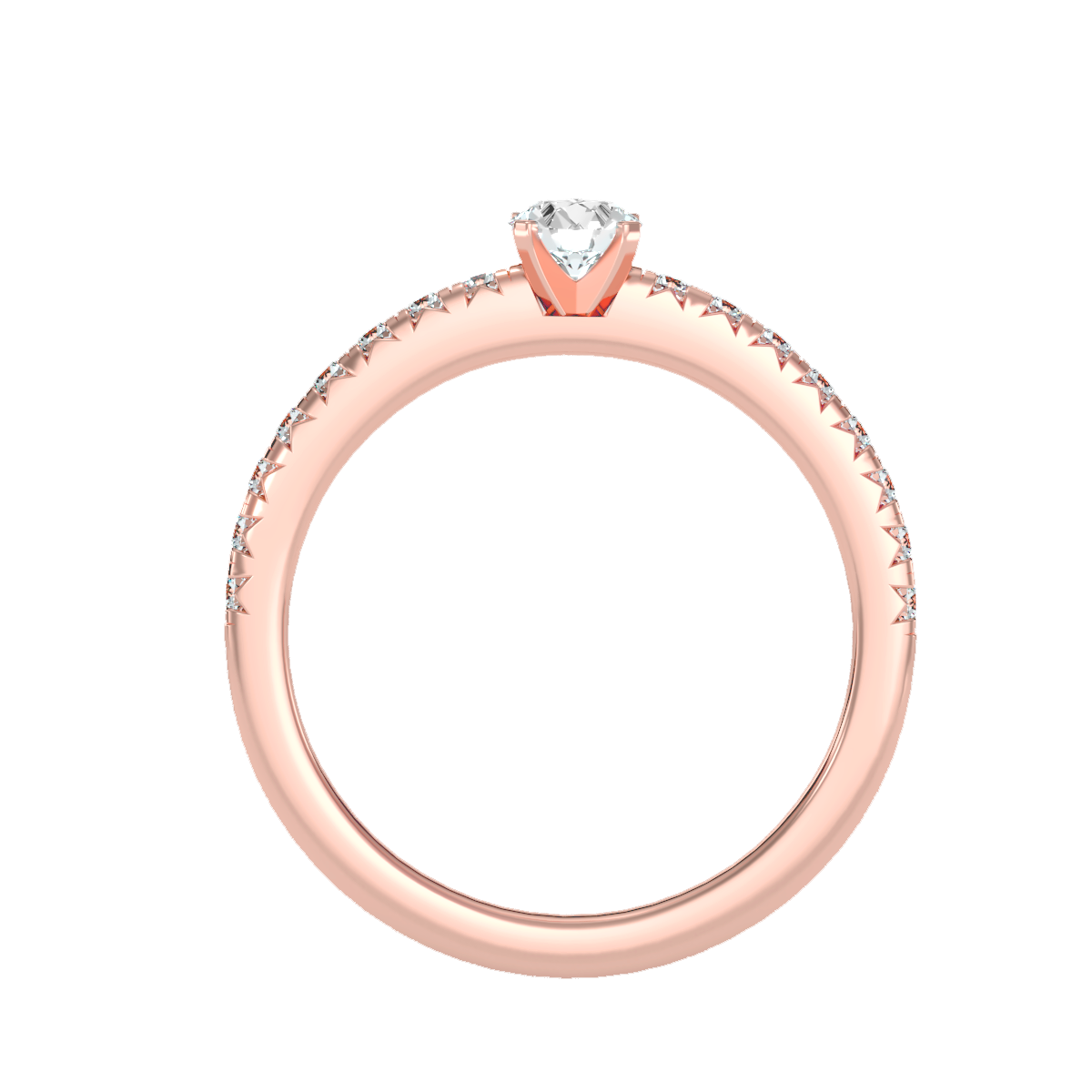 Solitaire ring with accent stones .55 ct