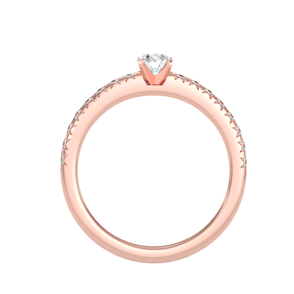 Solitaire ring with accent stones .55 ct