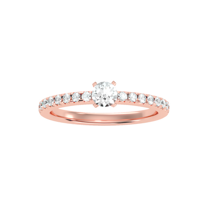 Solitaire ring with accent stones .55 ct