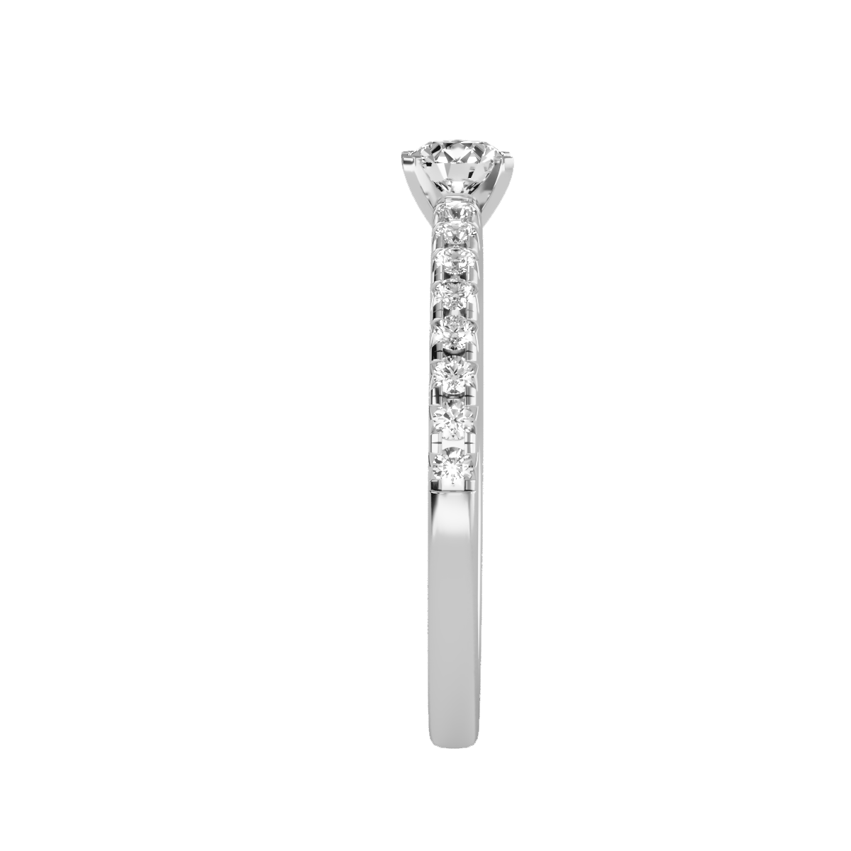 Solitaire ring with accent stones .55 ct