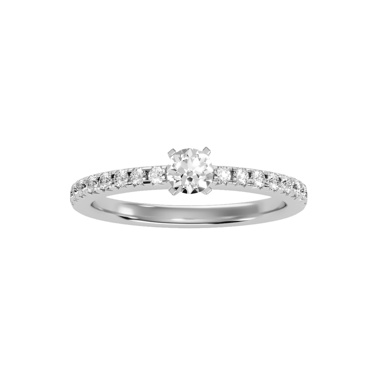 Solitaire ring with accent stones .55 ct