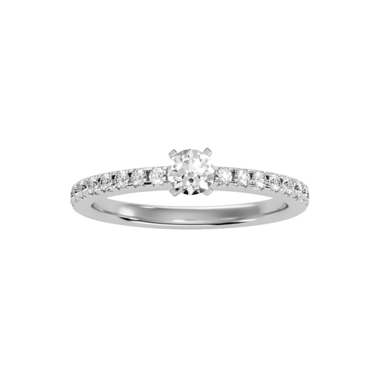 Solitaire ring with accent stones .55 ct
