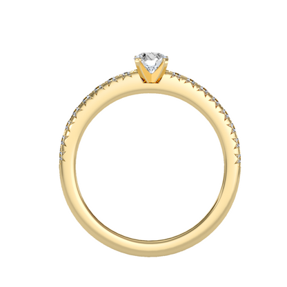 Solitaire ring with accent stones .55 ct