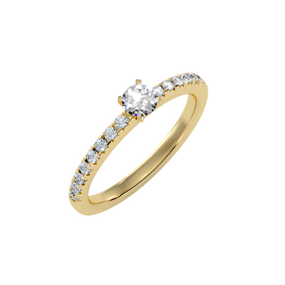 Solitaire ring with accent stones .55 ct