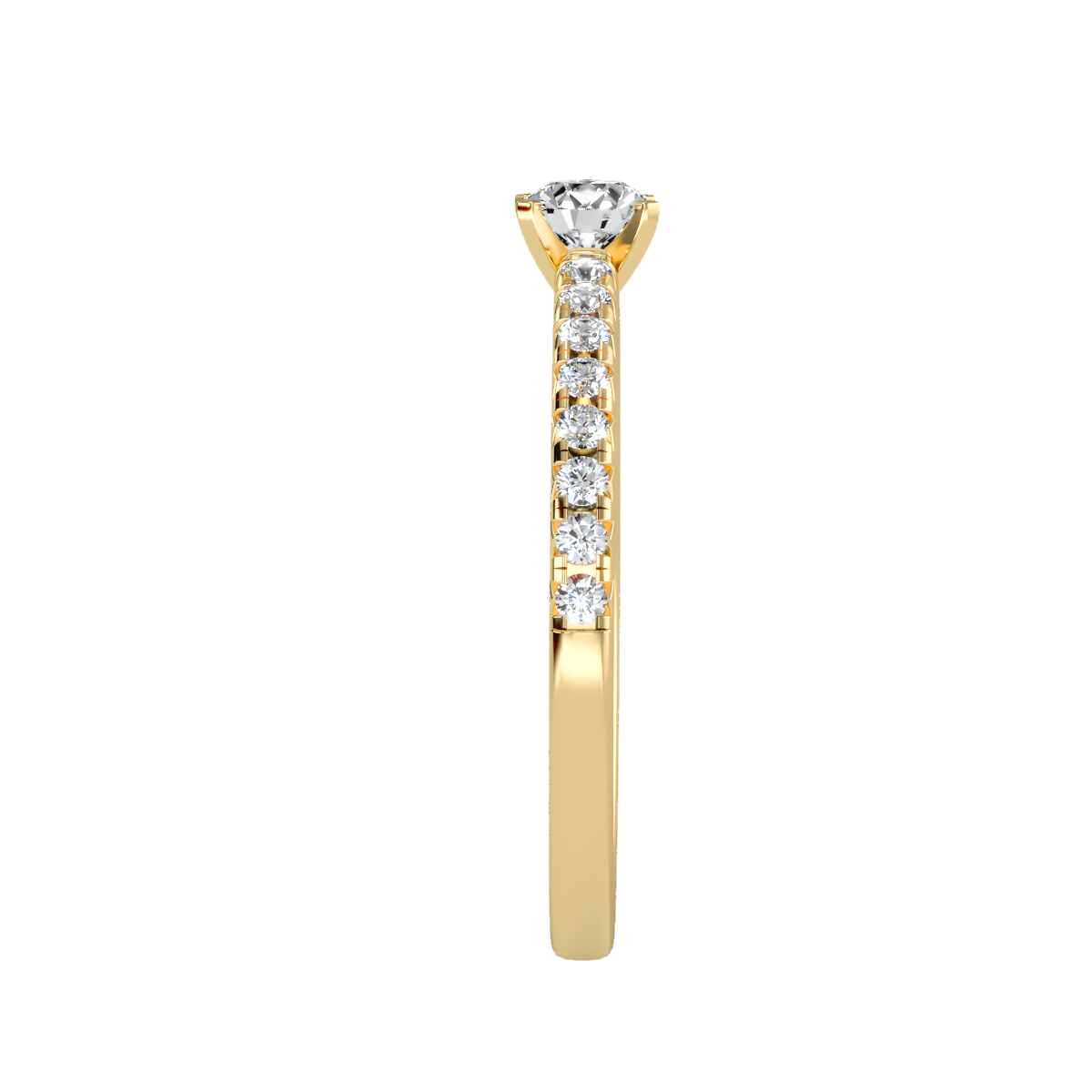 Solitaire ring with accent stones .55 ct