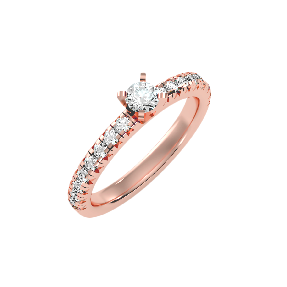Solitaire ring with accent stones 1.63 ct