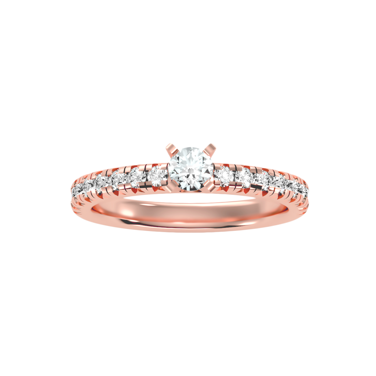 Solitaire ring with accent stones 1.63 ct