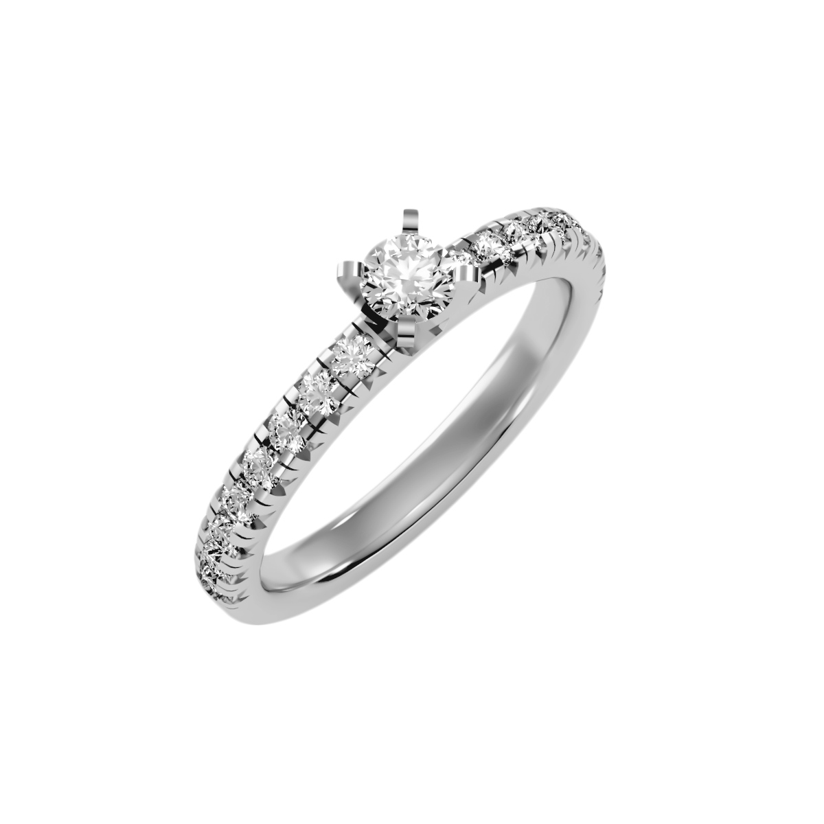 Solitaire ring with accent stones 1.63 ct
