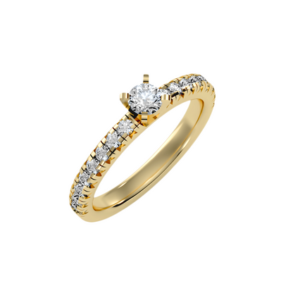 Solitaire ring with accent stones 1.63 ct