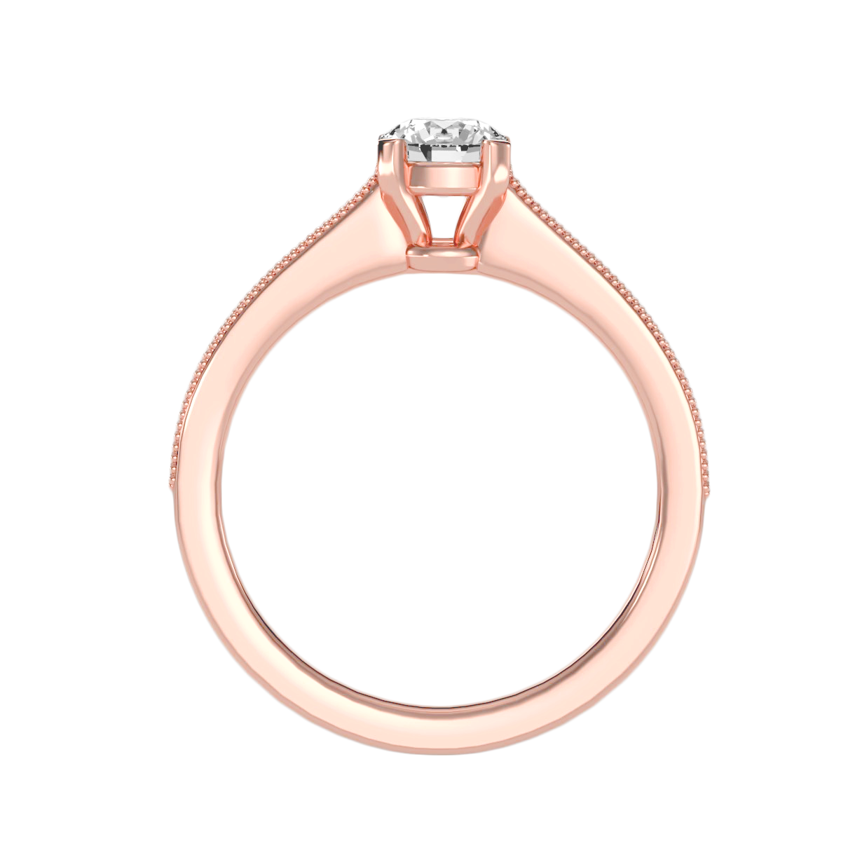 Solitaire ring with accent stones .75 ct